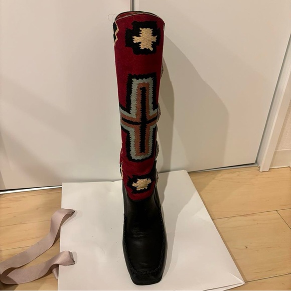 Anna Sui Multicolor Patterned Wedge Boots. RARE RARE RARE - Picture 11 of 11